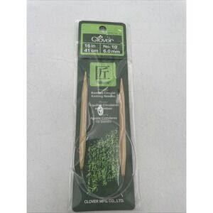 New Clover Size 10 Bamboo Circular Knitting Needles 16" Long